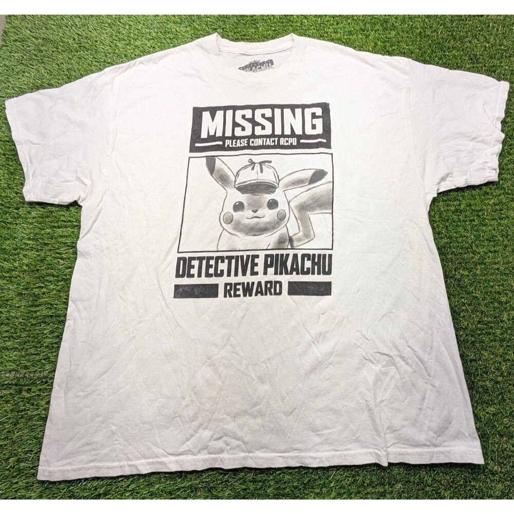Pokemon Detective Pikachu Missing Poster T-Shirt Size 3XL